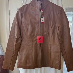 Kenneth Cole New York Tan Leather Jacket